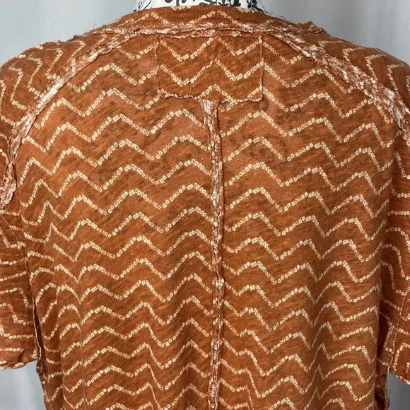 NWT Small Free People Bali Backpacker Tee Rust Combo - Picture 9 of 12